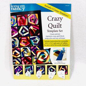 Sewing w/Nancy Crazy Quilt Template Set - 5 Templates - Easy Stitch & Flip - New